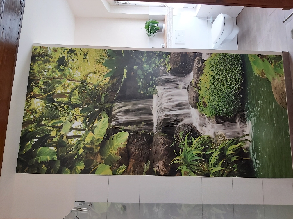 Bathroom sink area in the Wasserturm apartment
